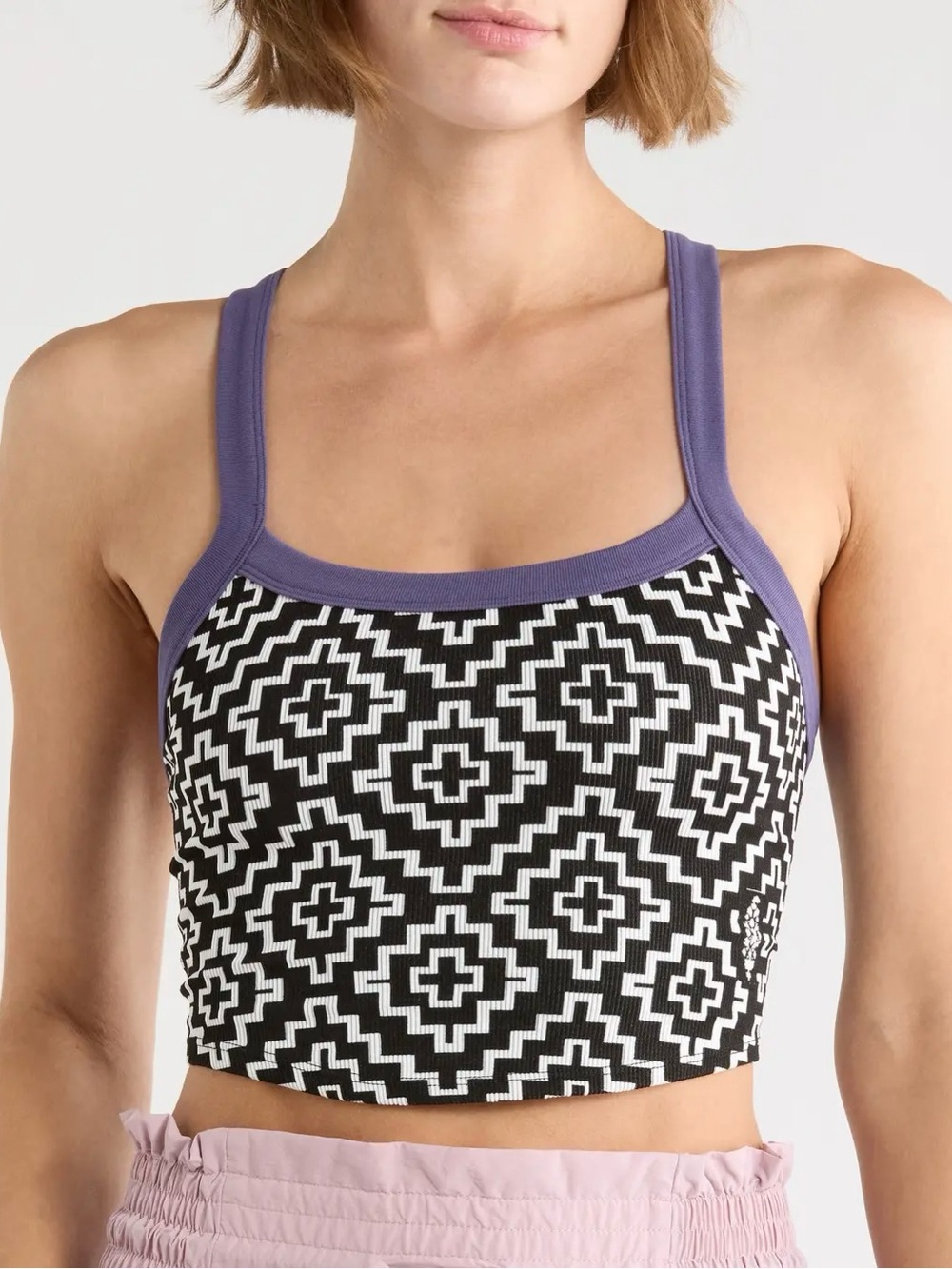 Free People Movement All Clear Purple-Trim Black/White
Geometric Crop Tank Top
